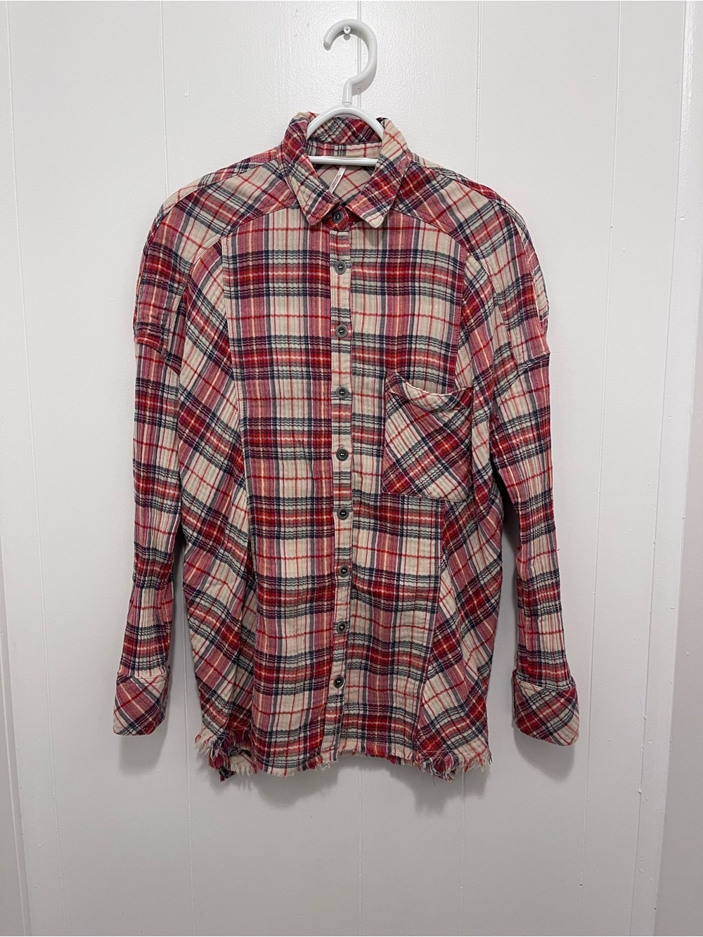 Free People Plaid Collared Shirt